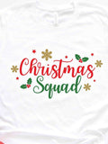 Men's T-Shirt Christmas Squad Gold Snowflakes Red Holly Leaves Christmas Squad