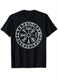 Men's T-Shirt Mystical Nordic Runes In A Circular Ancient Design Symbol