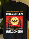 Men's T-Shirt Vivid Orange Sunset With Bats Flying Over Haunted Forest Halloween