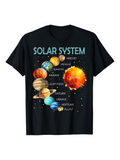 Men's T-Shirt Solar System With Planets Orbiting Around Bright Radiating Sun