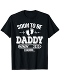 Men's T-Shirt Soon To Be Daddy 2025 Loading With Baby Footprints And Progress Bar