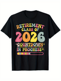 Men's T-Shirt Retirement Class Of 2026 Countdown Progress Bar With Colorful Dots And Stars