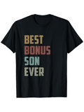 Men's T-Shirt Best Bonus Son Ever Multicolor Block Letters On Solid Fabric T Shirt