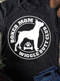 Men's T-Shirt Boxer Mom Wiggle Butt Club Paw Print With Standing Dog