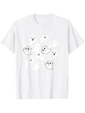 Men's T-Shirt Floating Cartoon Spirit Ghosts Among Scattered Tiny Sparkles Ghost