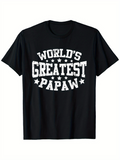 Men's T-Shirt Worlds Greatest Papaw With Bold White Lettering Surrounded By Stars Statement
