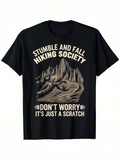 Men's T-Shirt Stumble And Fall Hiking Society Mountain Path With Rugged Terrain And Wild Forest