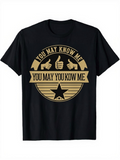 Men's T-Shirt You May Know Me Retro Gold Star With Thumbs Up Badge
