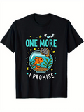 Men's T-Shirt One More I Promise With Playful Cartoon Goldfish Swimming In Bowl