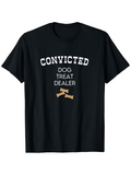 Men's T-Shirt Convicted Dog Treat Dealer With Playful Cartoon Bone Illustration