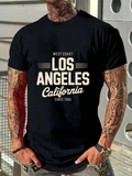 Men's T-Shirt West Coast Los Angeles California Text With Classic Urban Retro Design Lettering Typography