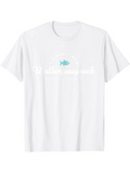 Men's T-Shirt Blue Fish Swimming Peacefully Across Gentle Rippling White Water