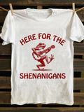 Men's T-Shirt Here For The Shenanigans Dancing Playful Frog With Lively Whimsical Pose