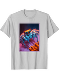 Men's T-Shirt Colorful Macro Patterns On Pink Petals Surrounding Vibrant Jumping Spider