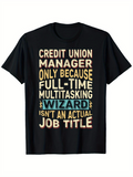 Men's T-Shirt Credit Union Manager Full Time Multitasking Office Wizard T Shirt