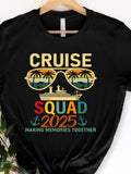Men's T-Shirt Cruise Squad 2025 Sunset Glasses With Palm Trees Ocean And Anchors Graphics