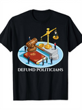 Men's T-Shirt Defund Politicians Justice Scales And Miniature Figures Among Law Symbols