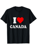 Men's T-Shirt I Love Canada Simple Bold Heart And Text Design