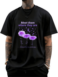 Men's T-Shirt Meet Them Where They Are Purple Petals Among Blooming Dandelion Flowers