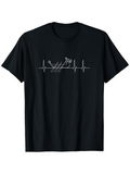 Men's T-Shirt Heartbeat Pulse Line With Manual Gear Shift Pattern Illustration