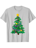 Men's T-Shirt Brightly Decorated With Stars And Ornaments Festive Christmas Tree