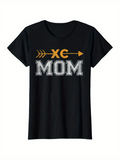 Men's T-Shirt XC Mom Bold Text With Arrow Graphic Black T Shirt