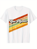 Men's T-Shirt New Mexico Retro Striped Colors With Faded Vintage Diagonal Bars