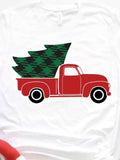 Men's T-Shirt Vintage Red Truck Carrying Festive Pine Tree Decoration