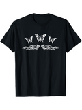 Men's T-Shirt Tribal Inspired Flames And Elegant Butterflies With Spread Wings Butterfly