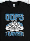 Men's T-Shirt Oops I Darted Classic Dartboard With Two Crossing Darts Graphic