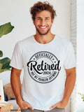 Men's T-Shirt Officially Retired 2024 Not My Problem Anymore Retro Badge Motif White T Shirt