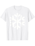 Men's T-Shirt Geometric Symmetry Radiating Pattern With White Winter Snowflake