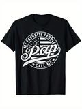 Men's T-Shirt My Favorite People Call Me Pap With American Flag Theme Circle Emblem
