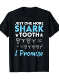 Men's T-Shirt Just One More Shark Tooth I Promise With Cartoon Fossils Under Water Shark Tooth
