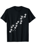 Men's T-Shirt Diagonal Path Of Scattered Abstract White Footprints T Shirt