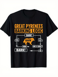 Men's T-Shirt Great Pyrenees Barking Logic Chart With Flow Arrows And Silhouette Dog