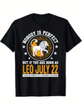 Men's T-Shirt Nobody Is Perfect Bold Retro Lettering With Standing White Lion