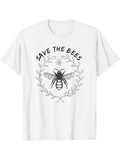 Men's T-Shirt Save The Bees Delicate Laurel Wreath Encircling A Detailed Bee
