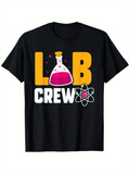 Men's T-Shirt Lab Crew Colorful Science Icons With Atom And Flask