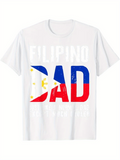 Men's T-Shirt Filipino Dad With Bold Flag Colors And Patriotic Letter Design Dad