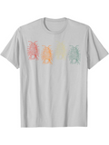 Men's T-Shirt Pastel Tones Silhouette Design Featuring Four Colorful Bugs Series