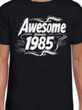 Men's T-Shirt Awesome Since 1985 Vintage Typography With Whimsical Swirls Graphic Print
