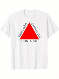 Men's T-Shirt Geometric Red Triangle With Bold Contrasting Typography Graphic Shirt