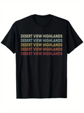 Men's T-Shirt Desert View Highlands Rainbow Gradient Lettering T Shirt