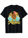 Men's T-Shirt Aloha Dancing With Sunny Island Beach Pineapple