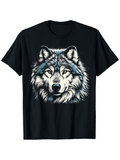 Men's T-Shirt Majestic Wild Fur Under Moonlit Night Wolf
