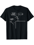 Men's T-Shirt Stick Figure Cliff Cartoon With Speech Bubbles Falling Person