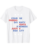 Men's T-Shirt Freedom Diversity Kindness Justice Equality Rights Courage Text