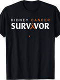 Men's T-Shirt Kidney Cancer Survivor Bold Text With Orange Awareness Ribbon T Shirt