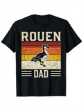 Men's T-Shirt Vintage Striped Sunset With Rouen Duck Standing Proud Dad